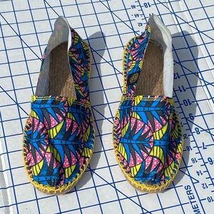 Art Of Soule Slip On Espadrilles Shoes 40 Made In France Blue/Pink/Yellow